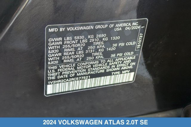 Used 2024 Volkswagen Atlas SE AWD/4WD image 31