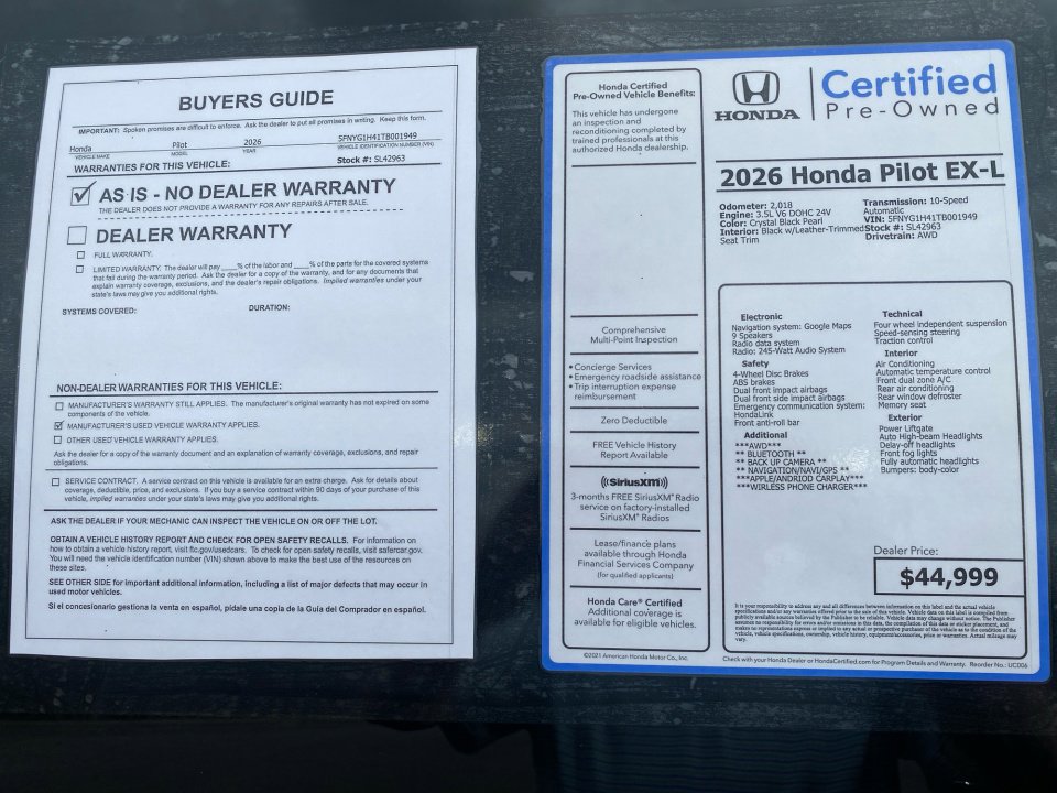 Certified 2026 Honda Pilot EX-L image 37