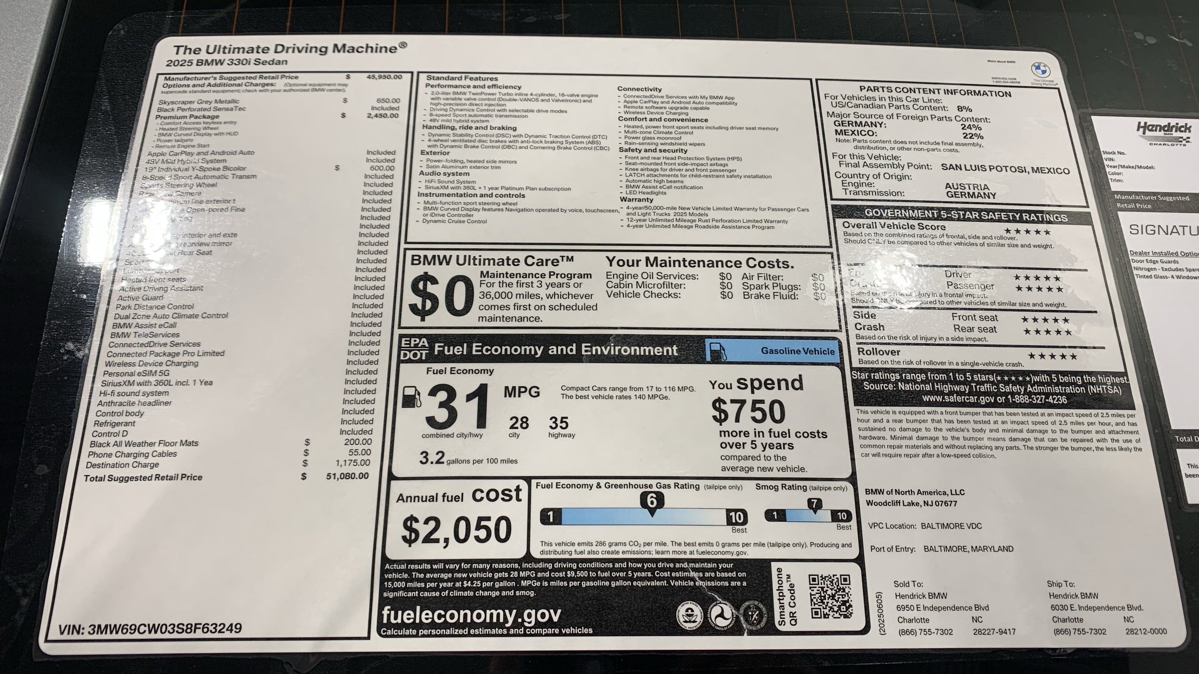 Certified 2025 BMW 330i Sedan w/ Premium Package RWD image 31