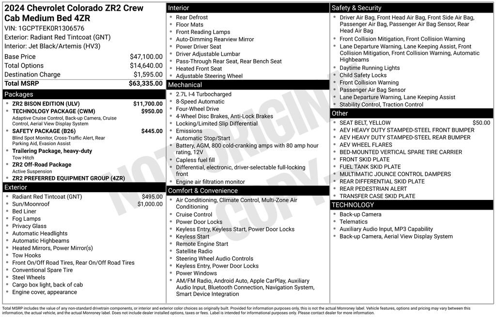 Used 2024 Chevrolet Colorado ZR2 w/ ZR2 Bison Edition AWD/4WD image 55