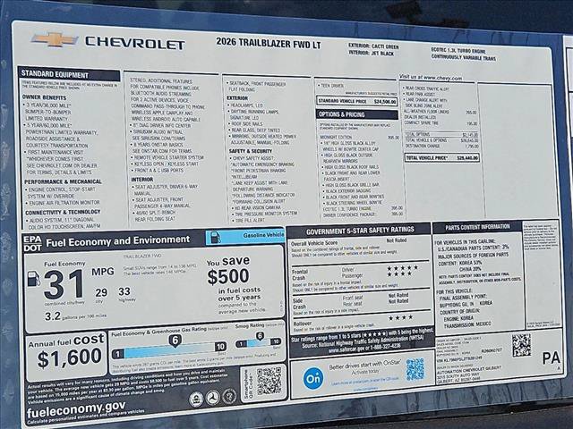 New 2026 Chevrolet TrailBlazer LT w/ Midnight Edition FWD image 16