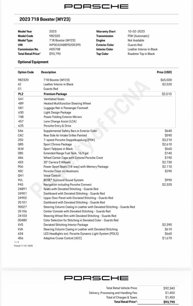 Used 2023 Porsche 718 Boxster image 2