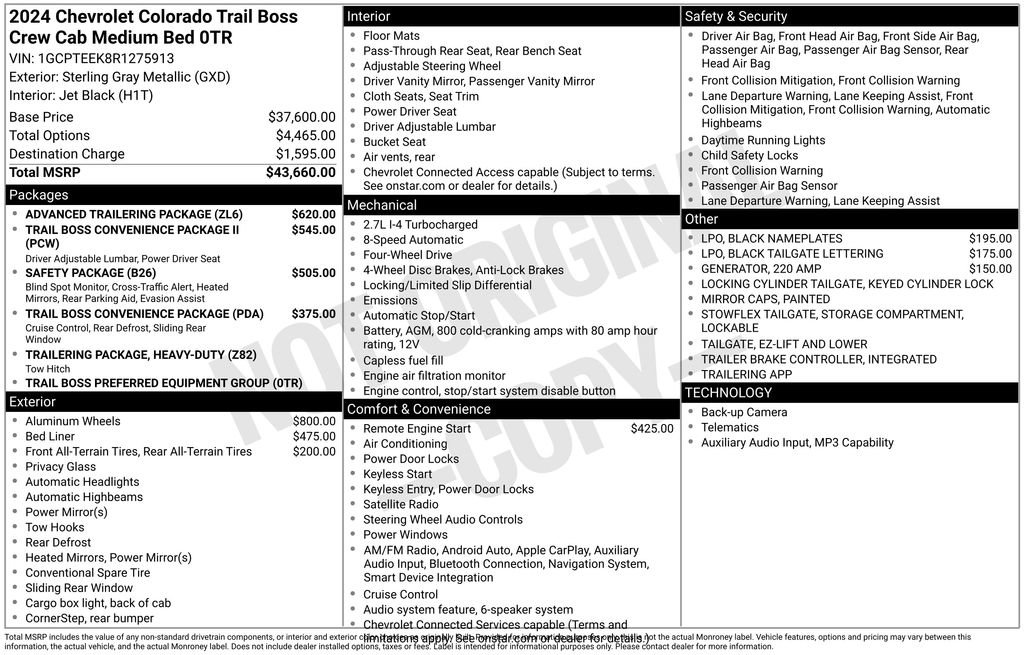Used 2024 Chevrolet Colorado Trail Boss w/ Advanced Trailering Package AWD/4WD image 31