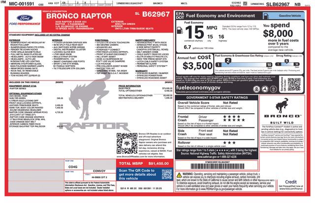 New 2025 Ford Bronco Raptor image 41