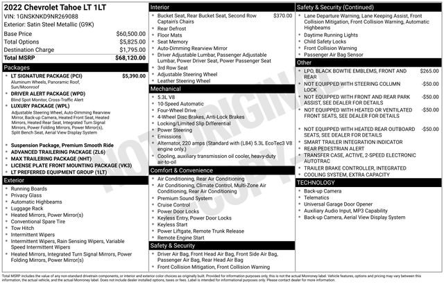 Certified 2022 Chevrolet Tahoe LT w/ LT Signature Package AWD/4WD image 16
