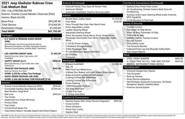 Used 2021 Jeep Gladiator Rubicon AWD/4WD image 5