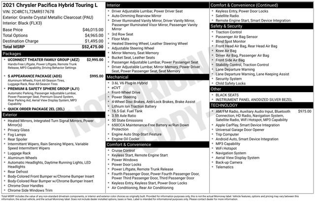 Used 2021 Chrysler Pacifica Touring-L w/ Uconnect Theater Family Group image 35