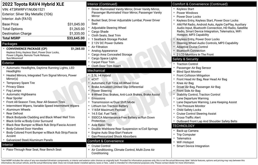 Used 2022 Toyota RAV4 XLE w/ Convenience Package AWD/4WD image 13