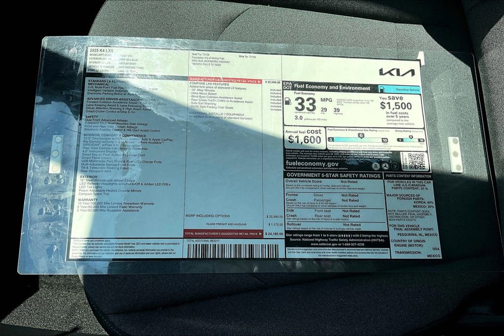 New 2025 Kia K4 LXS image 23