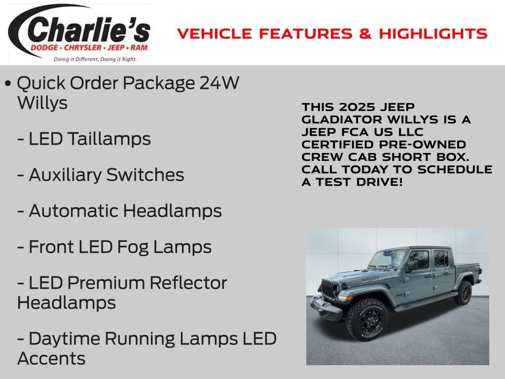 Certified 2025 Jeep Gladiator Sport AWD/4WD image 19