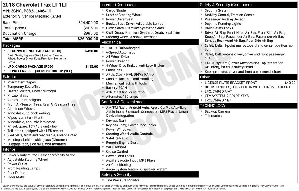 Used 2018 Chevrolet Trax LT w/ LT Convenience Package image 4