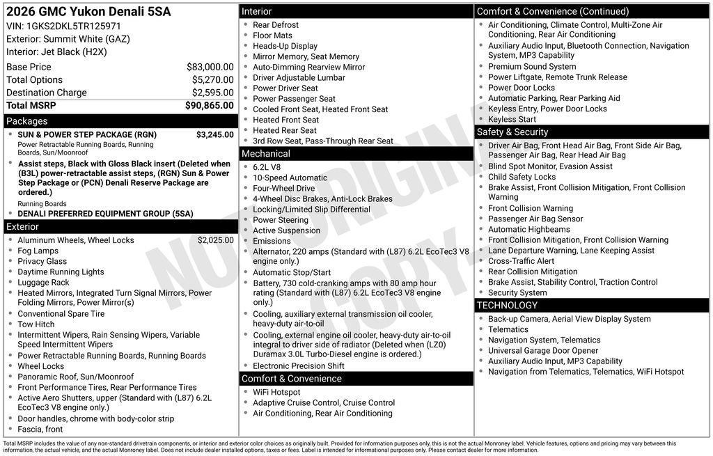 New 2026 GMC Yukon Denali w/ Sun & Power Step Package image 5