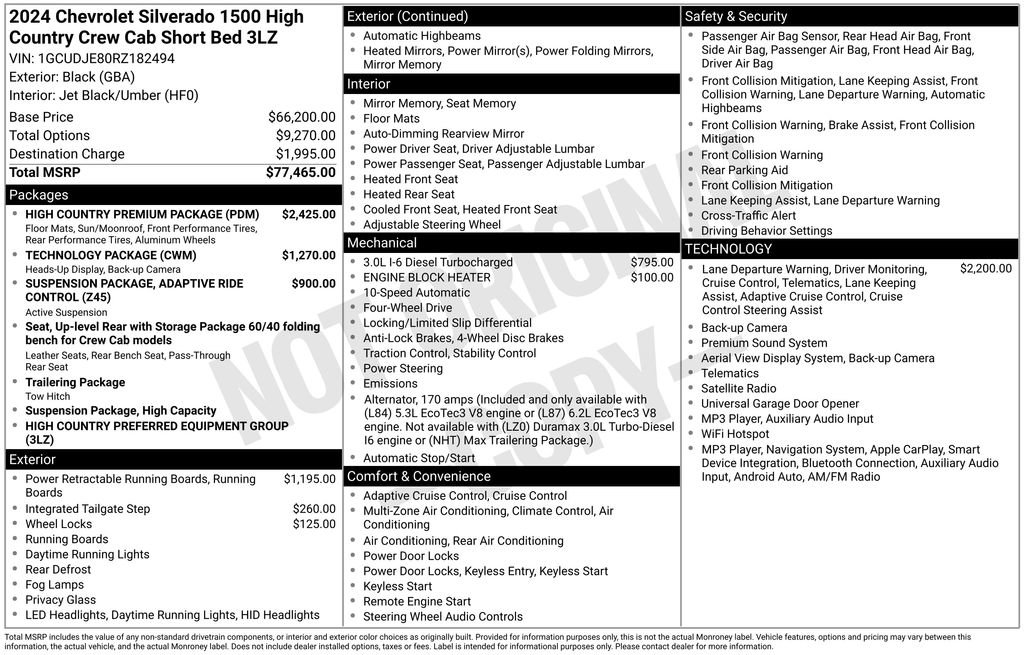 Used 2024 Chevrolet Silverado 1500 High Country w/ High Country Premium Package AWD/4WD image 52