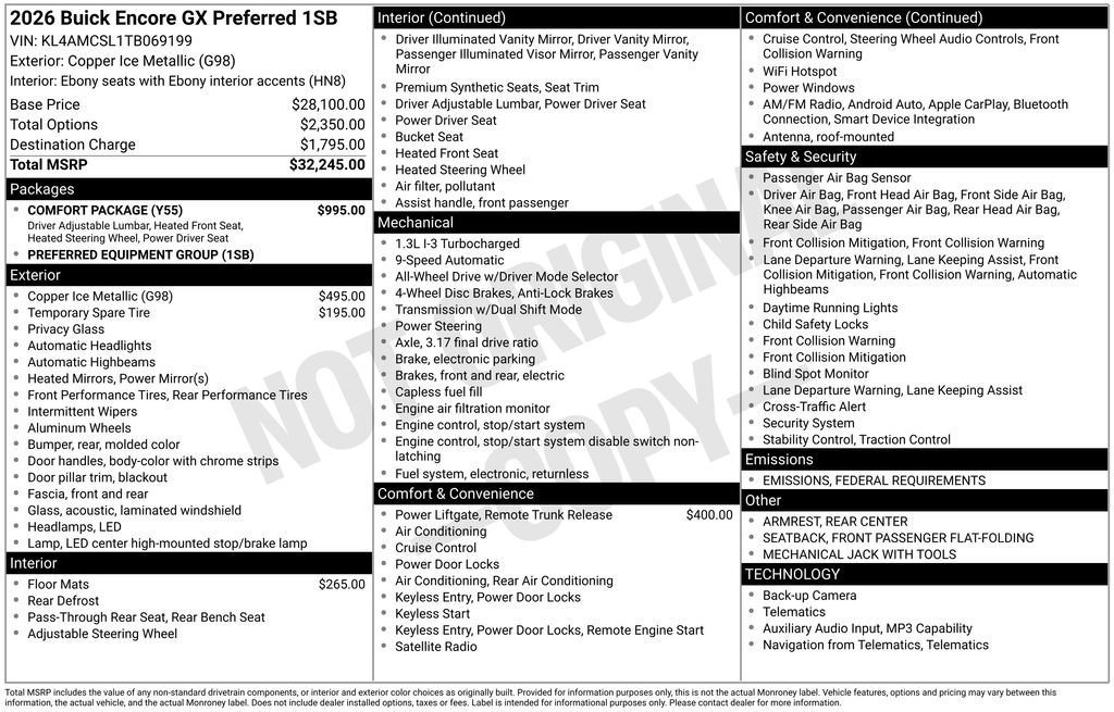 New 2026 Buick Encore GX Preferred w/ Comfort Package image 35