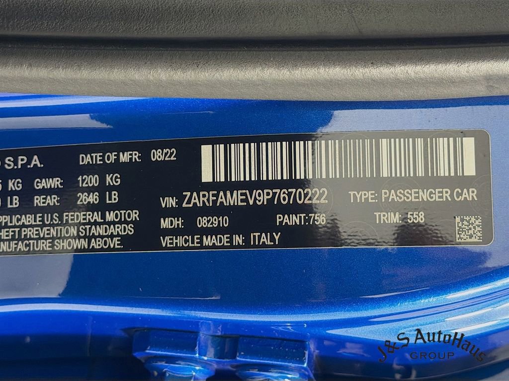 Used 2023 Alfa Romeo Giulia Quadrifoglio w/ Active Assist Plus Package image 38