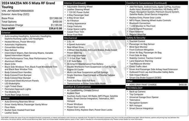 Used 2024 MAZDA MX-5 Miata RF Grand Touring image 34