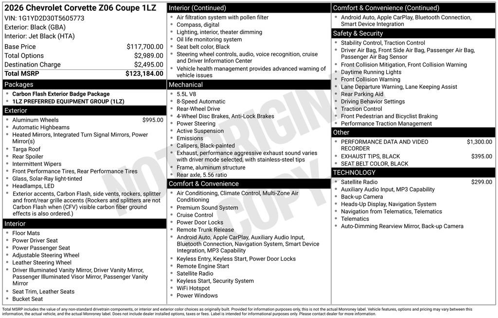 Used 2026 Chevrolet Corvette Z06 RWD image 5