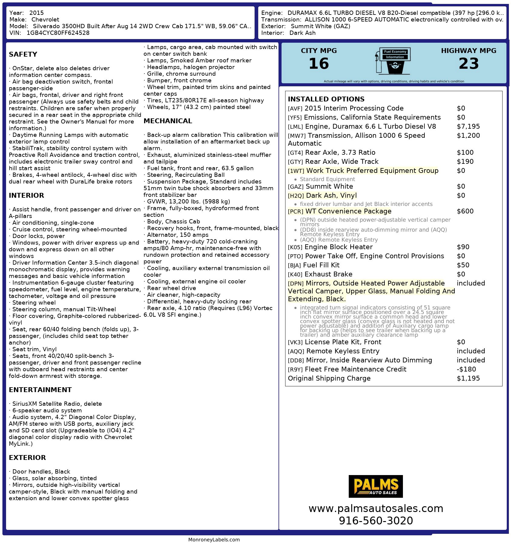 Used 2015 Chevrolet Silverado 3500 W/T w/ WT Convenience Package image 4