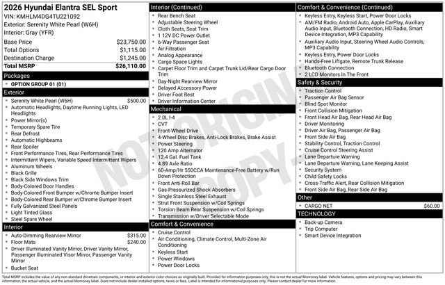 New 2026 Hyundai Elantra Sport FWD image 12