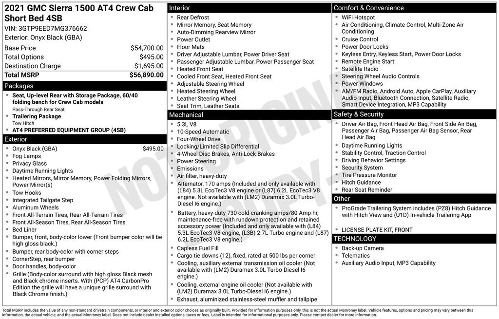 Used 2021 GMC Sierra 1500 AT4 image 14