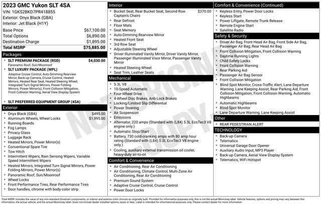 Certified 2023 GMC Yukon SLT w/ SLT Premium Package AWD/4WD image 6