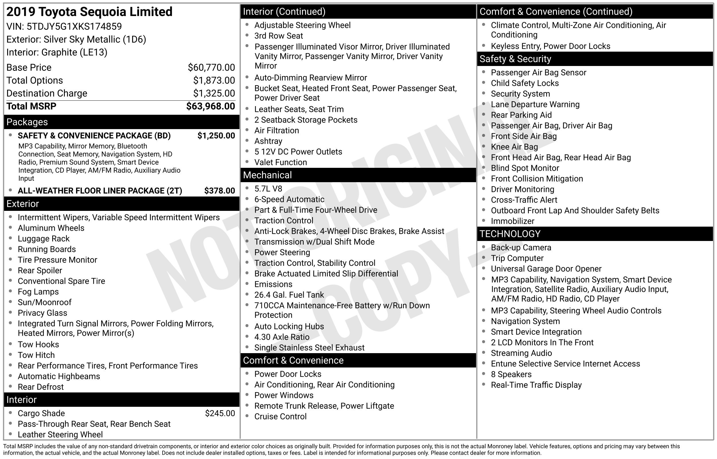 Certified 2019 Toyota Sequoia Limited w/ Safety & Convenience Package AWD/4WD image 29