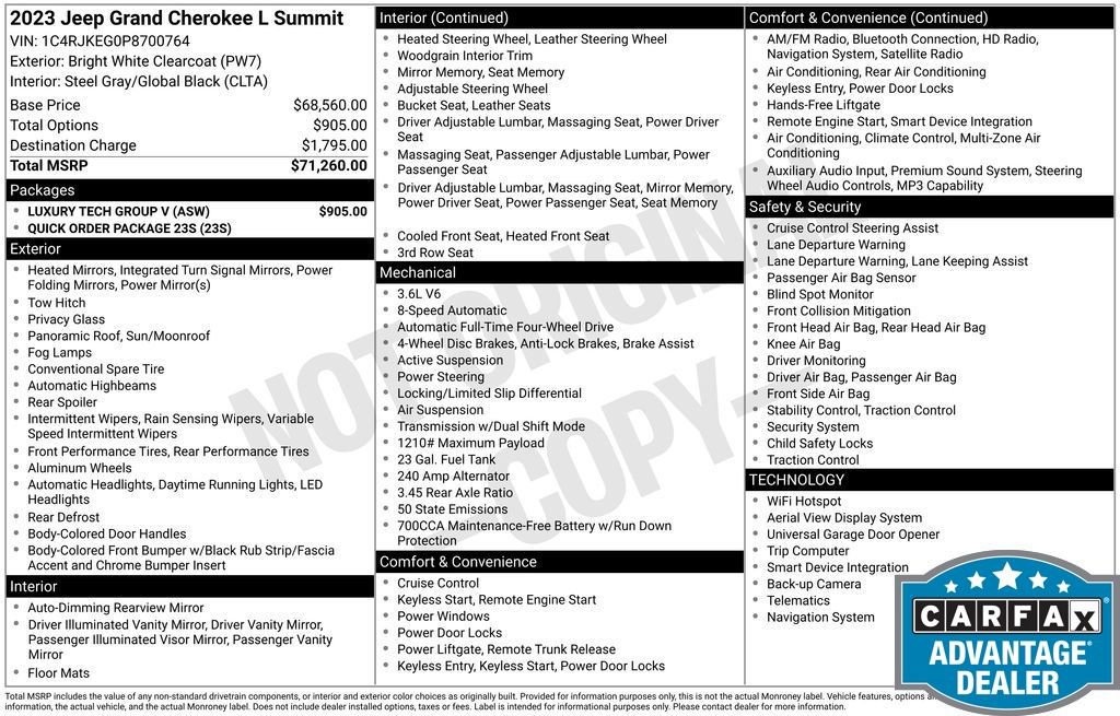 Used 2023 Jeep Grand Cherokee L Summit w/ Luxury Tech Group V image 11