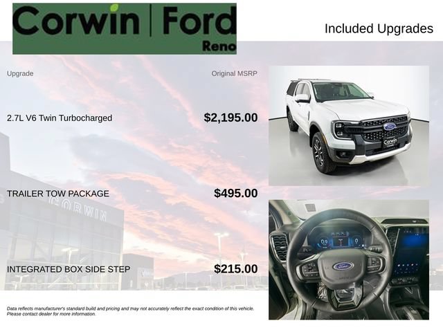 Certified 2024 Ford Ranger Lariat w/ Trailer Tow Package AWD/4WD image 3