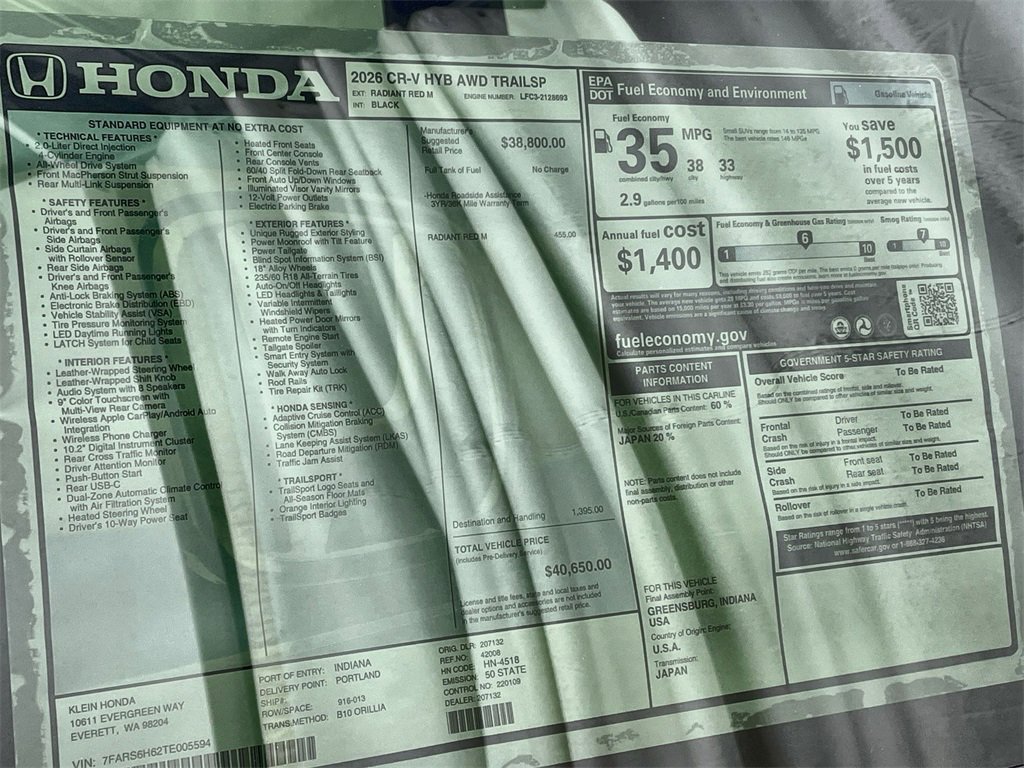 New 2026 Honda CR-V TrailSport image 34