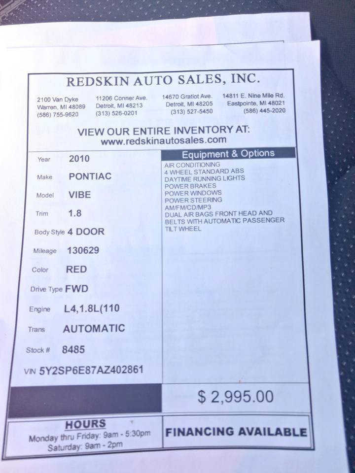 Used 2010 Pontiac Vibe w/ Preferred Package FWD image 20