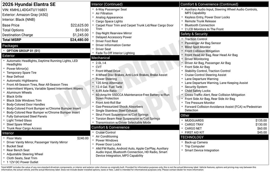 Certified 2026 Hyundai Elantra SE FWD image 31