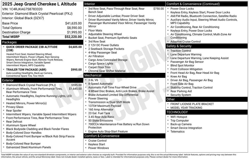 New 2025 Jeep Grand Cherokee L Laredo AWD/4WD image 3