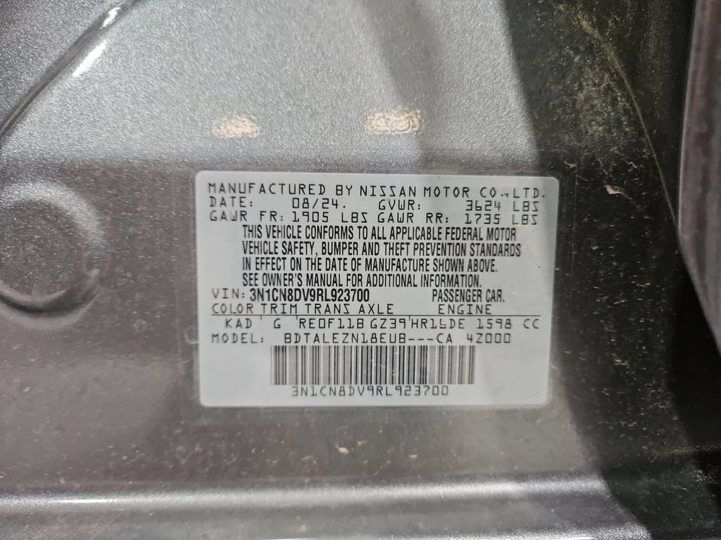 Certified 2024 Nissan Versa S w/ Trunk Package FWD image 30