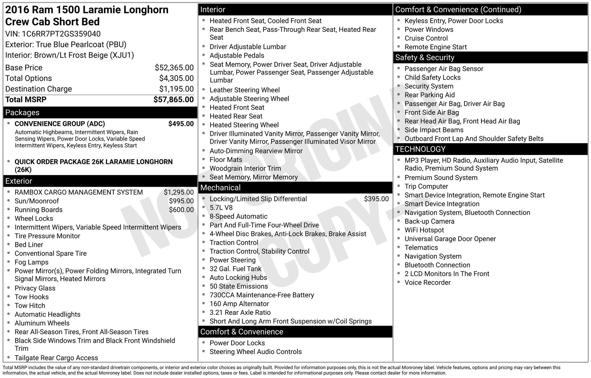 Used 2016 RAM 1500 Laramie Longhorn w/ Convenience Group AWD/4WD image 3