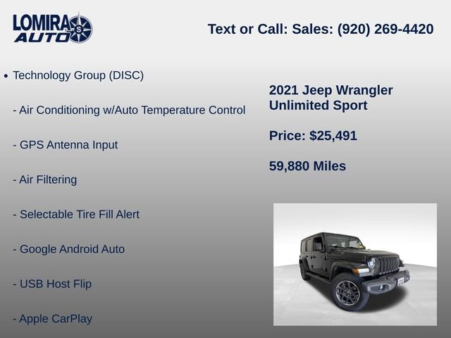 Used 2021 Jeep Wrangler Unlimited Sport AWD/4WD image 19