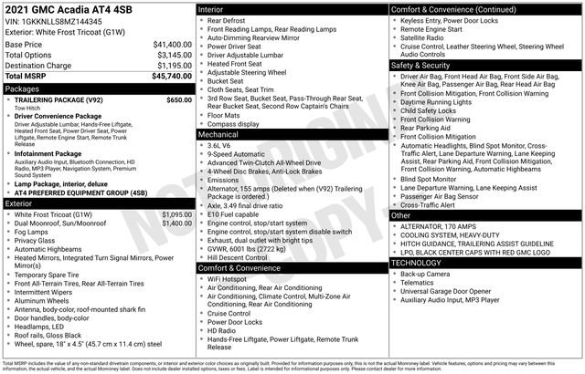Certified 2021 GMC Acadia AT4 w/ Trailering Package image 12