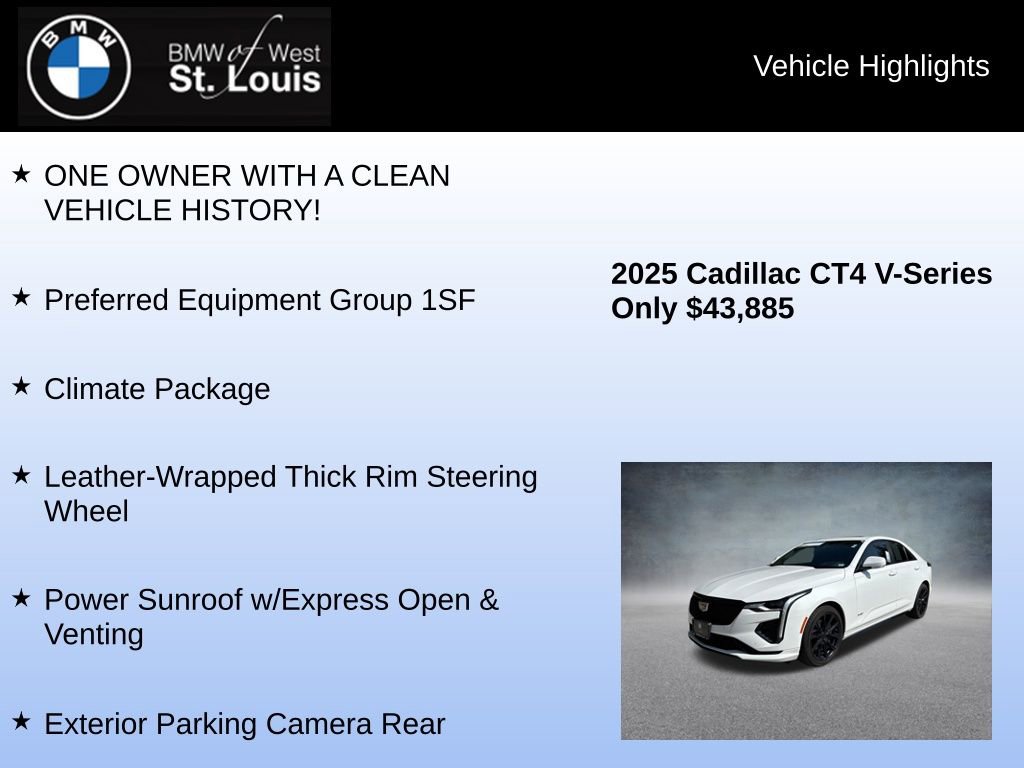 Used 2025 Cadillac CT4 V w/ Climate Package AWD/4WD image 8