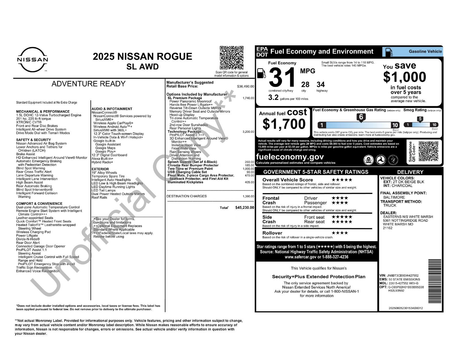 New 2025 Nissan Rogue SL w/ Tech Package image 13