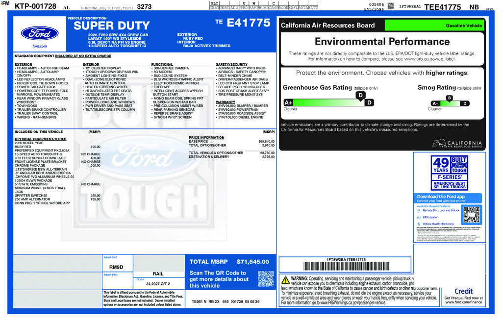 New 2026 Ford F250 Lariat w/ Chrome Package AWD/4WD image 4