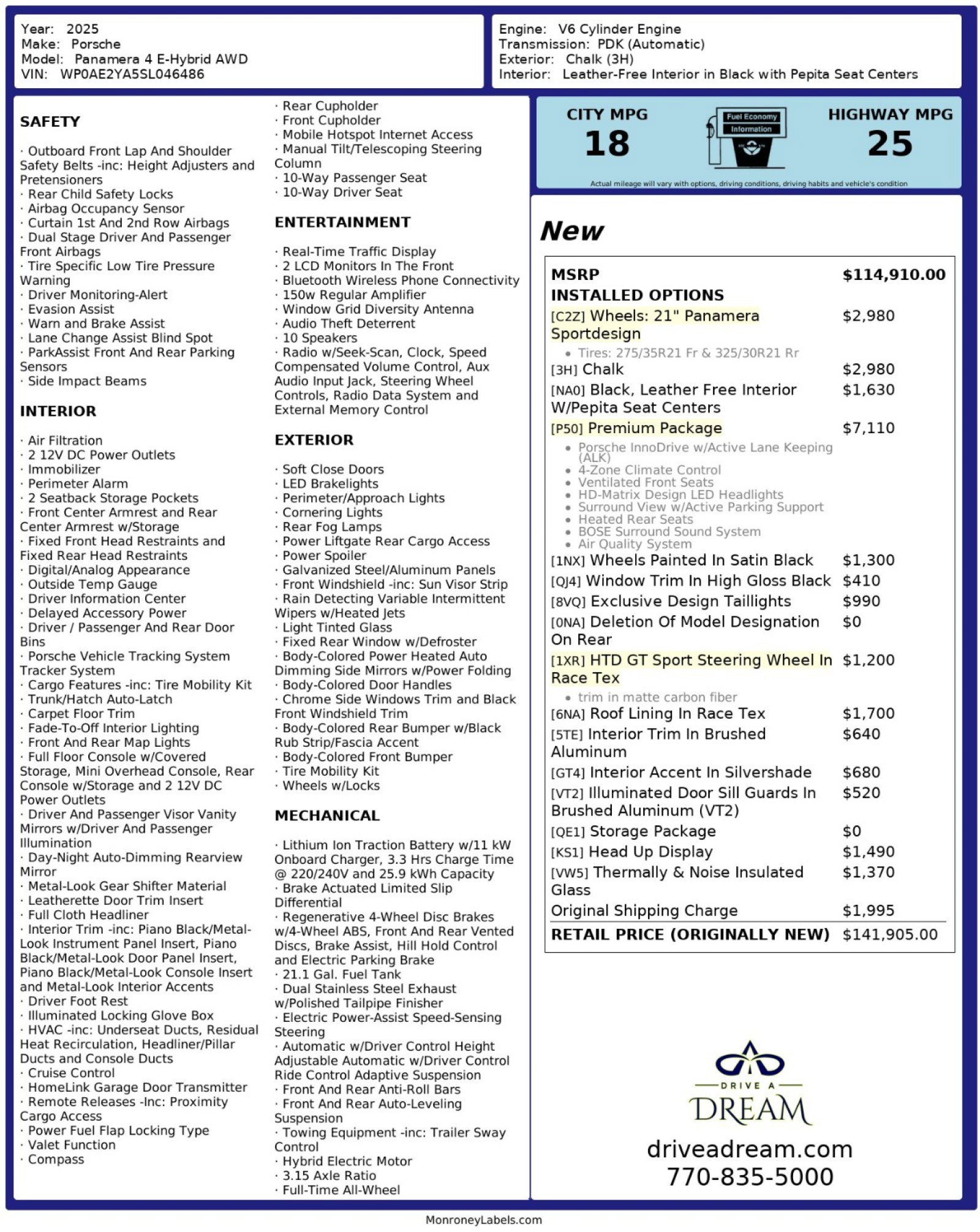 Used 2025 Porsche Panamera 4 w/ Premium Package image 62