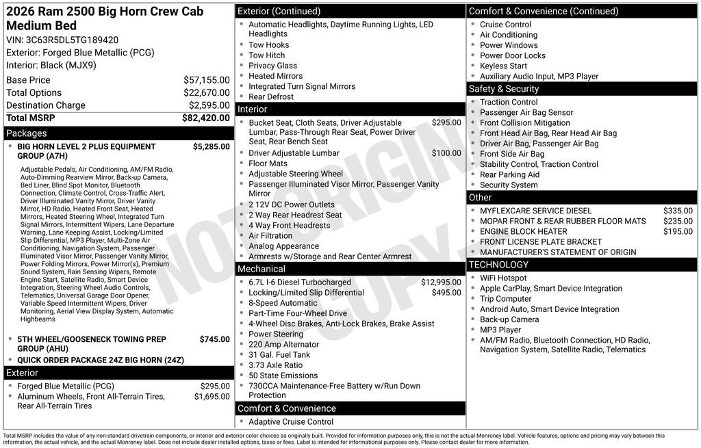 New 2026 RAM 2500 Big Horn image 4
