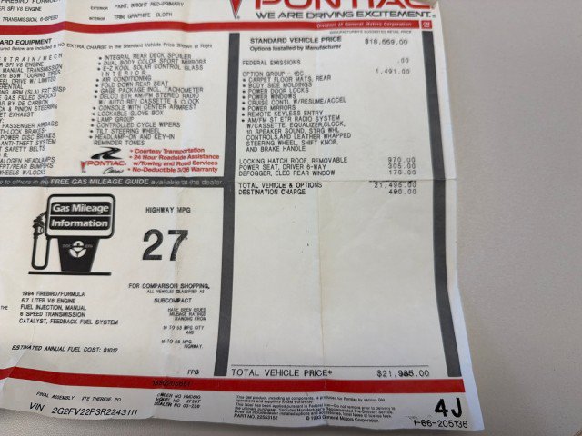 Used 1994 Pontiac Firebird Formula RWD image 69
