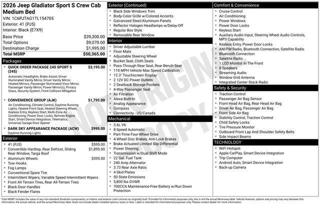 New 2026 Jeep Gladiator Sport AWD/4WD image 5
