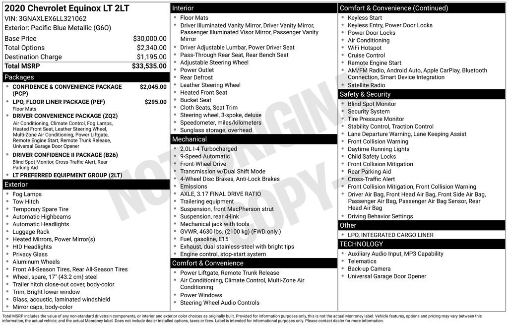 Used 2020 Chevrolet Equinox LT FWD image 3