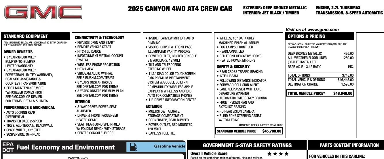 Used 2025 GMC Canyon AT4 AWD/4WD image 2