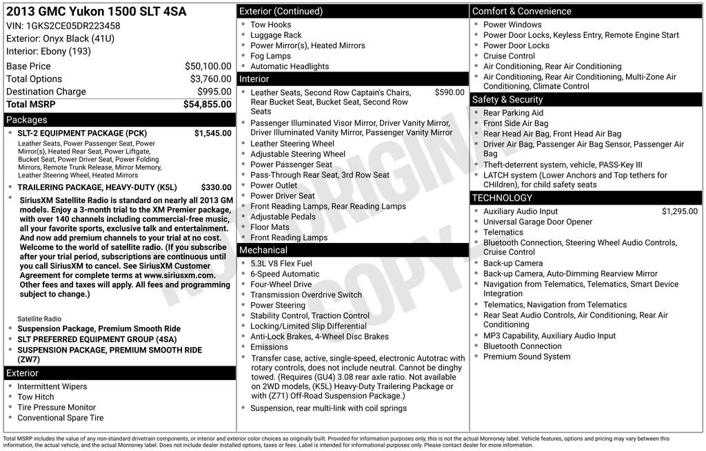 Used 2013 GMC Yukon SLT w/ SLT-2 Equipment Package AWD/4WD image 5