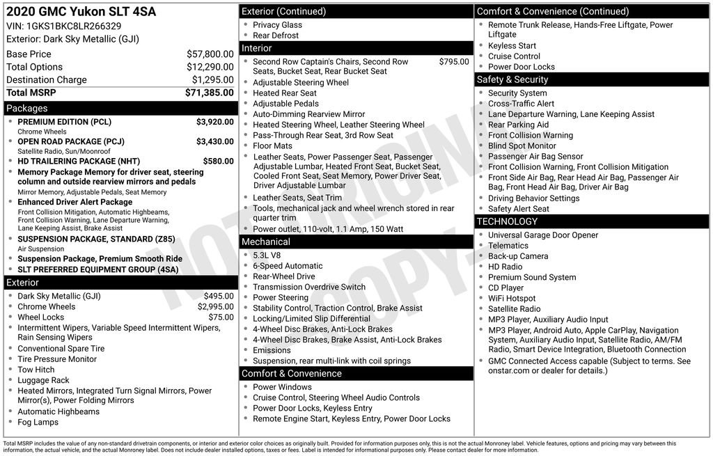 Used 2020 GMC Yukon SLT w/ Premium Edition RWD image 42