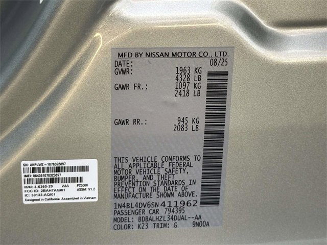 New 2025 Nissan Altima 2.5 SV w/ SV Special Edition Package image 25