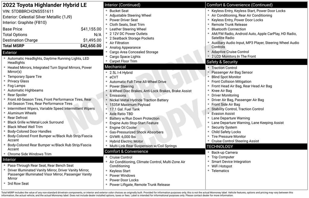 Used 2022 Toyota Highlander LE image 33
