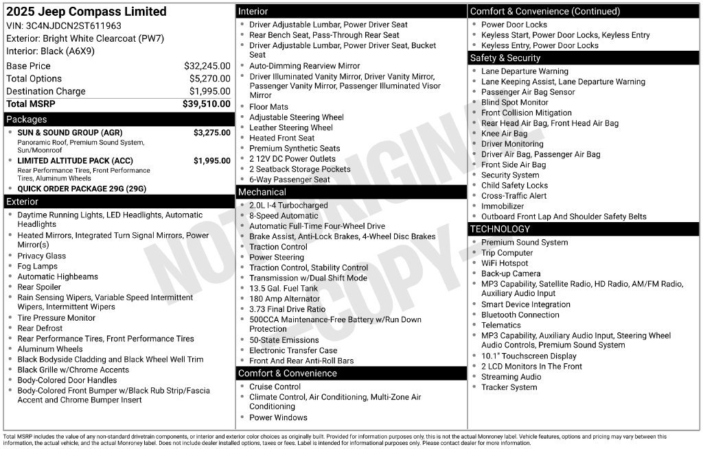 Certified 2025 Jeep Compass Limited w/ Sun & Sound Group AWD/4WD image 9